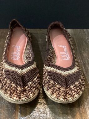 Corkys Brown Multi-Tone Crochet Slip-On Flats